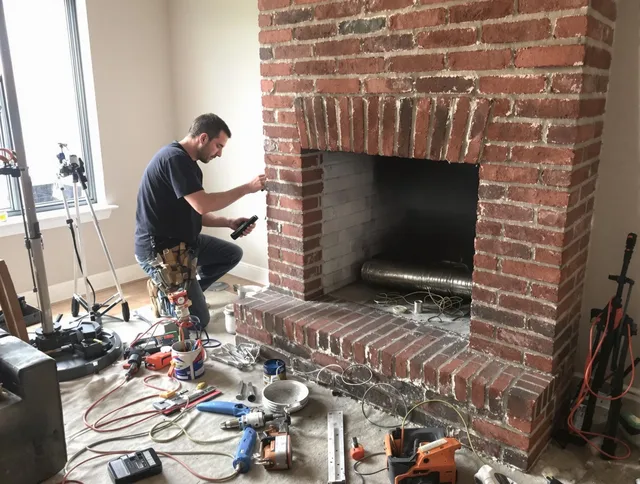 North Miami Chimney Sweep specialist finalizing chimney liner service in North Miami, FL