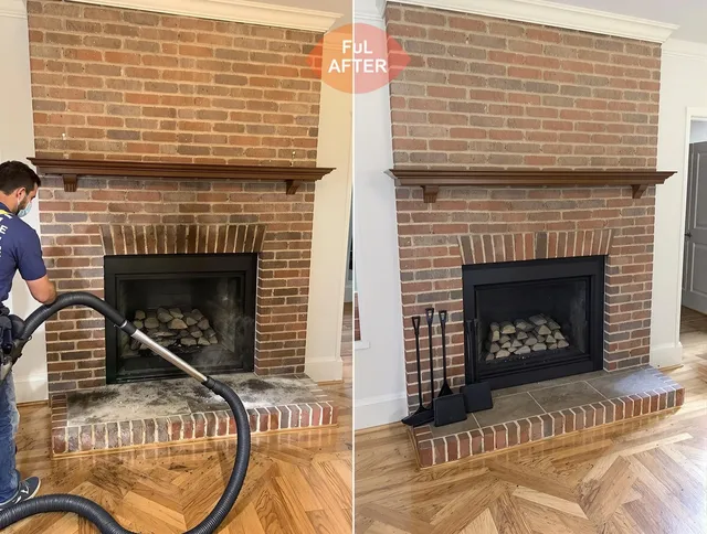 North Miami Chimney Sweep carefully sanitizing a fireplace in North Miami, FL