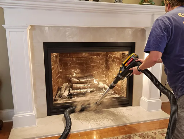 Fireplace cleaning performed by North Miami Chimney Sweep in North Miami, FL